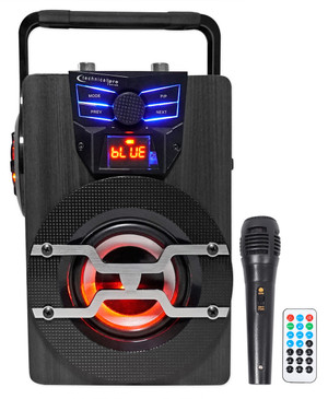 TECHNICAL PRO Home Rechargeable Bluetooth Karaoke Quarantine Activity System w/LED's+Mic 