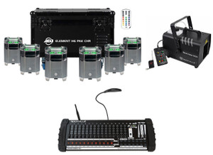 AMERICAN DJ American DJ Element H6 Pak Chr 6) RGBAW+UV Wireless DMX Lights+Control+Hazer 