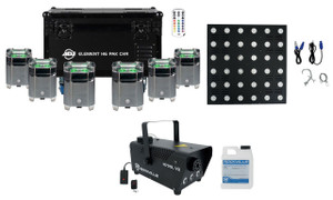 AMERICAN DJ ADJ Element H6 Pak Chr (6) RGBAW+UV Wireless DMX Wash Lights+Fogger+Effect Light 