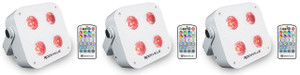 Rockville (3) Rockville MINI RF4 V2 White DJ/Party Wash Lights+RF Remote+APP+Wireless DMX 