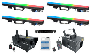 AMERICAN DJ (4) American DJ Pixie Strip-30 Pixel Strip Lights+Pixel Map Control+Hazer+Fogger 