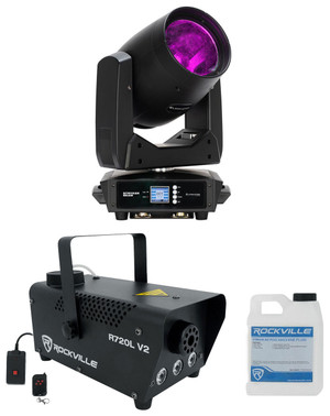 AMERICAN DJ Eliminator ADJ Stryker Beam 13 Color LED Moving Head Gobo/Strobe Light+Fogger 