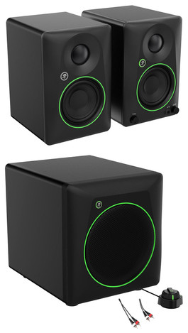 Pair Mackie CR3.5 3.5" Powered Studio Monitors Speakers w/ Tone Control+8" Sub
