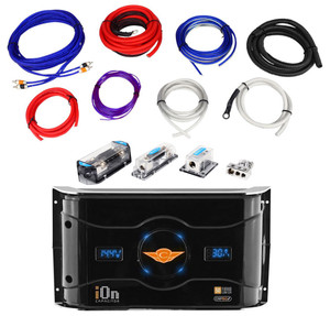 Rockville RDA0+4K 0/4 Gauge Dual Amp Install Kit + CAP50F 50 Farad Capacitor