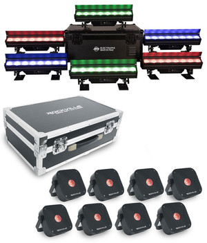 AMERICAN DJ American DJ ElectraPix Bar 8 Pak (6) Bar Lights w/ Case+(8) Par Lights w/Case 
