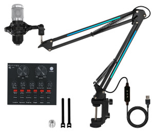TECHNICAL PRO Technical Pro MIX1 Rechargeable Podcasting Podcast Recording MIxer w/Mic+Boom 