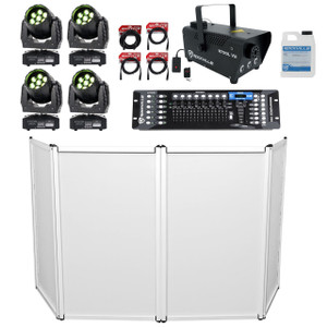 ELIMINATOR LIGHTING 4) Eliminator Stealth Wash Zoom Moving Head Lights+DMX Control+Facade+Fogger ADJ 