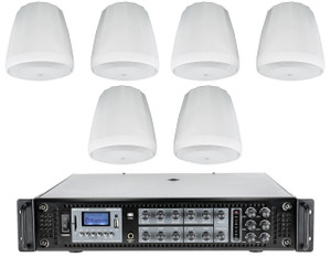 JBL 6 JBL Control C60PS/T-WH C60 Commercial 70v White Hanging Pendant Subwoofers+Amp 