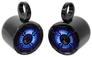 MEMPHIS AUDIO Pair Memphis Audio MXA602SLB 80w 6.5" Marine Boat LED Wakeboard Tower Speakers 