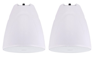 2) Rockville PEN-80T White 8" 70V Hanging Pendant Speakers Commercial/Restaurant