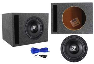 Rockville W10K6D2 V2 10" 2000 Watt Car Audio Subwoofer+Vented Sub Box Enclosure