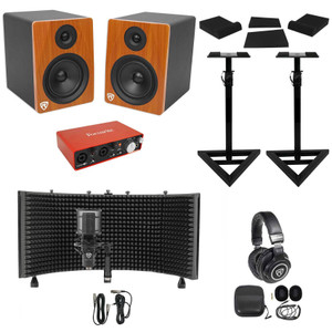 Focusrite Package with Interface+Studio Monitors+Pro Studio Mic+Headphones+Stands