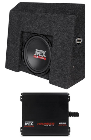 10" Subwoofer+Mini Amplifier For 2007-16 Chevrolet Silverado/GMC Sierra Crew Cab