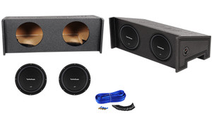 Dual 10" Rockford Subs+Enclosure Sub Box For Jeep Wrangler CJ5/CJ7/YJ/TJ/JK