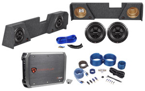 Dual 10" Rockford Subwoofers+Amp+Box+Wires For 2014-2017 GMC/Chevy Double Cab