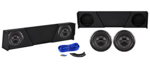 Dual 12" Rockford Fosgate Subwoofers+Sub Box Enclosure For 07-13 GMC/Chevy Xcab