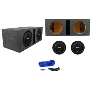 (2) RE Audio REX10S4 V2 10" 400W RMS Single 4Ohm Car Subwoofers+Vented Enclosure