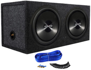 2 Kenwood KFC-W3013PS 12" 2400W Car Audio Subwoofers+Sealed Sub Enclosure Box