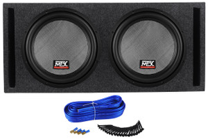 2 MTX Thunder 8000 T812-44 12” 2000w Car Subwoofers + Dual Vented Sub Enclosure