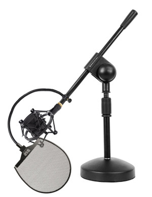 Rockville Podcast Podcasting Recording Microphone Boom+Shockmount+Pop Filter
