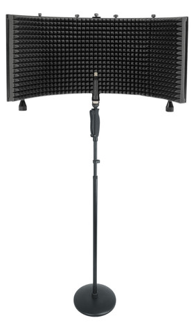 Rockville Recording Package w/Round-Base Microphone Stand+Foam Isolation Shield