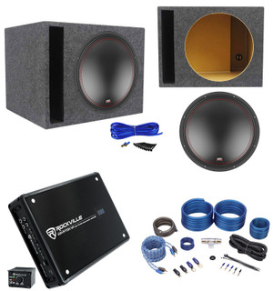 MTX 5515-22 15" 800w Subwoofer+Vented Sub Box Enclosure+Mono Amplifier+Amp Kit