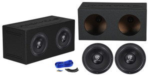 2) Rockville W12K6D2 V2 12" 4800w Car Stereo Subwoofers+Sealed Sub Box Enclosure
