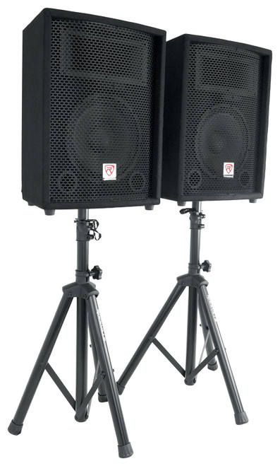 Rockville 10" Church Speakers+Mixer+Stands+Mics+Bluetooth 4 Church Sound  Systems