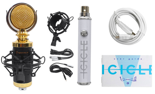 Rockville RCM02 Gaming Twitch Stream Recording USB Microphone+Mic Phantom Power