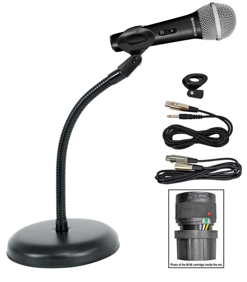 Rockville Podcasting Podcast Microphone+Mic Stand w/ Gooseneck+Weighted Base