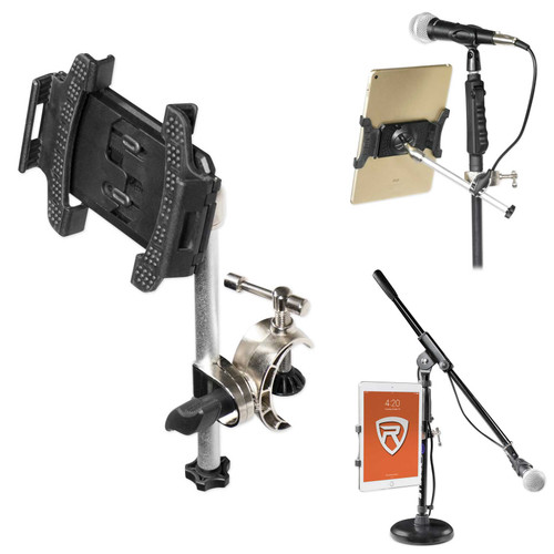 Rockville IPS44 iPad/iPhone/Smartphone/Tablet Mount - Clamps to Any Stand / Desk