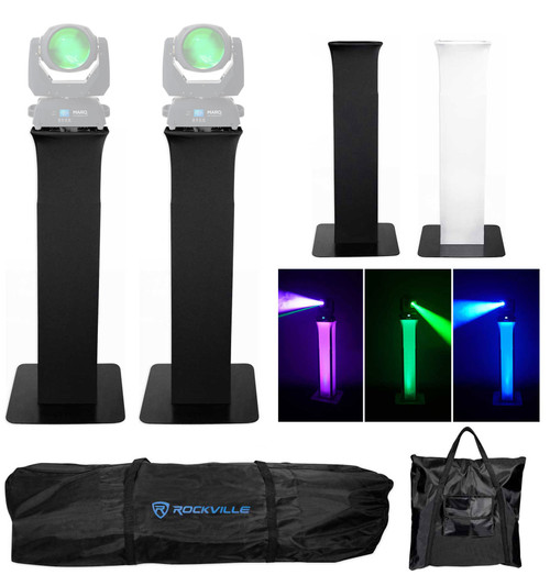 2) Totem Stands+Black+White Scrims For (2) Marq Gesture Beam 400 Lights