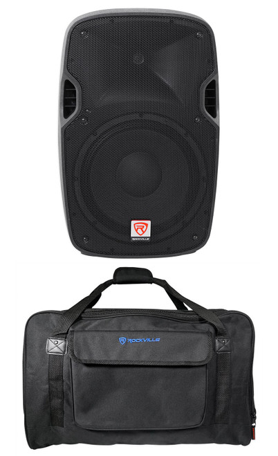 Rockville SPGN128 12" 1200W DJ PA Speaker Cabinet 8-Ohm+Weatherproof Speaker Bag