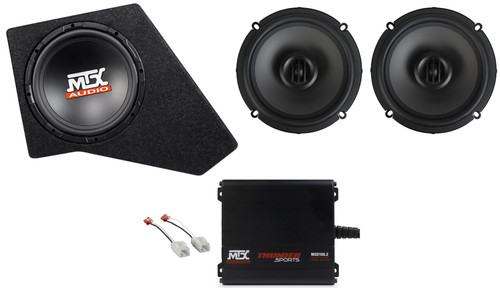 10" MTX Subwoofer+Box+Sub Amp+2) 6.5" Speakers for 07-16 JEEP WRANGLER JK 4-DOOR