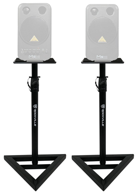 (2) Rockville Adjustable Studio Monitor Speaker Stands For Behringer MS16
