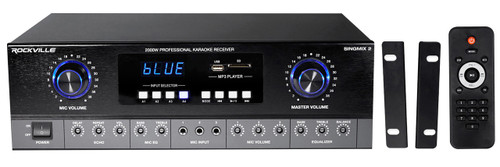 Rockville SingMix 2 2000 Watt Professional DJ Amplifier w/ Bluetooth/Echo