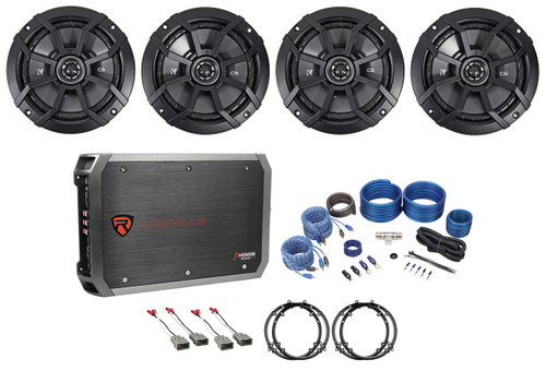 Kicker 6.5" Factory Speaker Replacement kit+4-Ch Amp For 2001-2005 Honda Civic