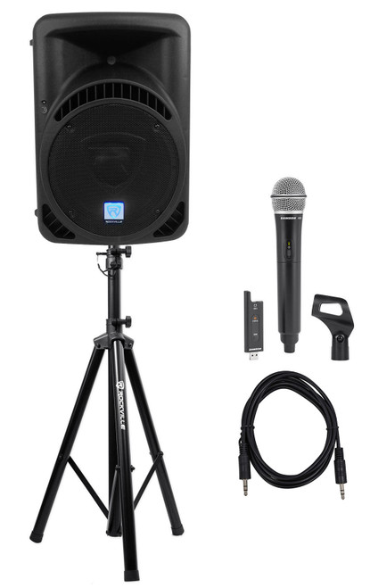 Rockville RPG12BT 12" Church/School Audio Visual Speaker System+Wireless Mic