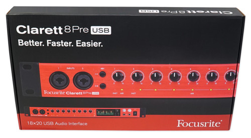 Focusrite Clarett 8Pre USB Audio Recording Interface w/ 8 Mic