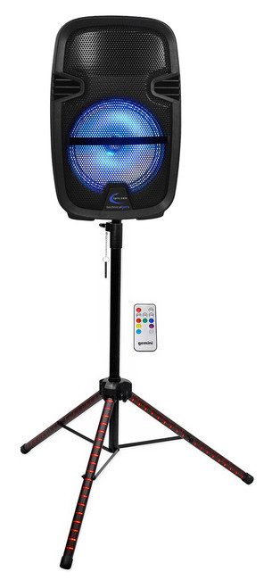 Technical Pro PB850LED 8" 1000w Rechargeable Bluetooth DJ Speaker, USB+LED Stand