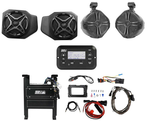 Front Speakers+Rockville Tower Speakers+Receiver for 2018 Polaris Ranger XP1000