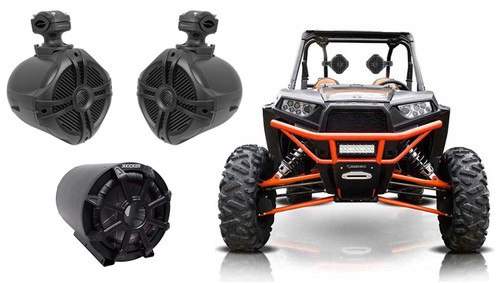 KICKER 45CWTB82 TB 8" Subwoofer+Enclosure+2) 6.5" Tower Speakers 4 RZR/ATV/UTV