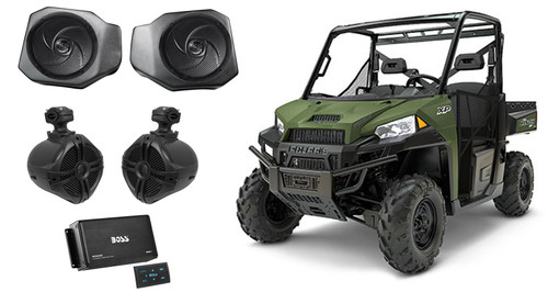 2018 Polaris Ranger XP1000 Rockville Front Speakers+Tower Speakers+Amplifier