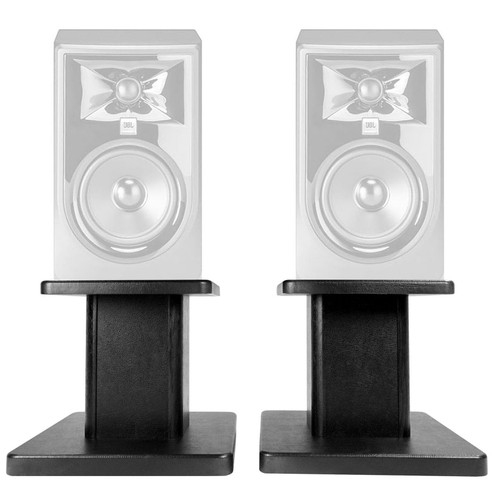 Rockville 8‚Äù Black Studio Monitor Speaker Stands For JBL 306P MKII Monitors