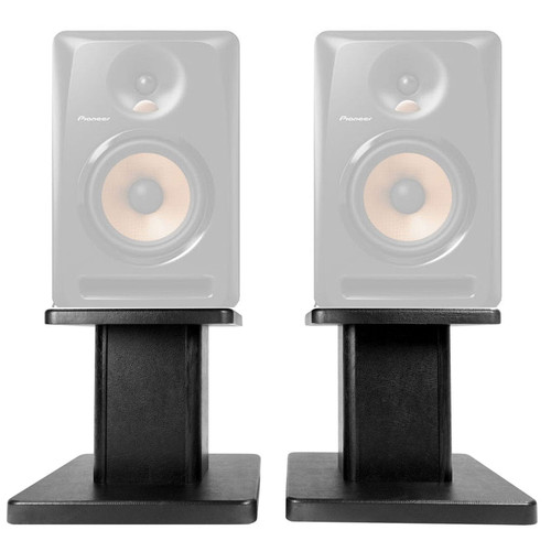 Rockville 8‚Äù Black Studio Monitor Speaker Stands For Pioneer DJ Bulit6