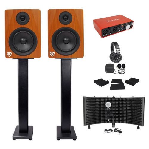 Focusrite Package: Interface+Pair 6.5" Monitors+Recording Mic+Headphones+Stands
