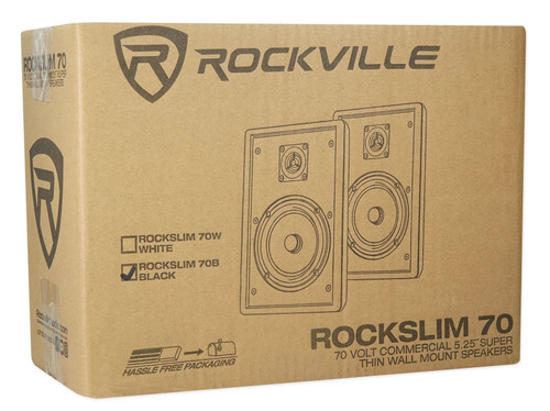 Rockville Commercial Amplifier+(4) Slim Black Restaurant/Bar/Cafe