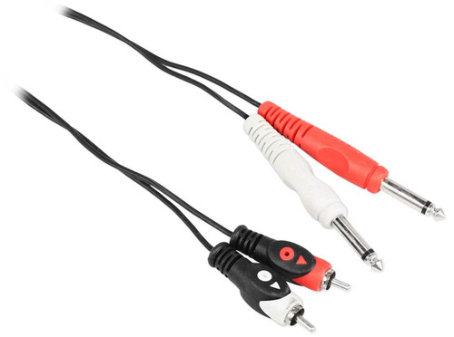 Rockville RCDSR10B 10' Dual 1/4" TS to Dual RCA Cable 100% Copper