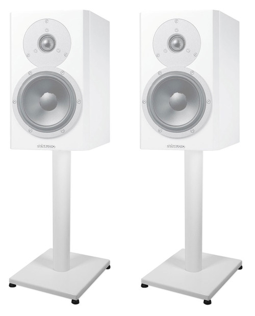 Pair 21‚Äù Steel White Stands For Dynaudio Excite X18 Bookshelf Speakers