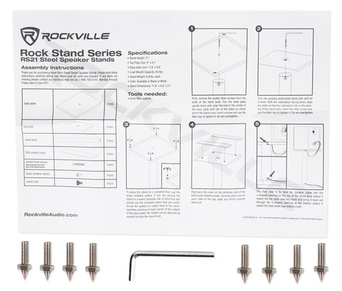 Rockville Pair RS21B 21 inch Steel Bookshelf SpeakerStudio Monitor